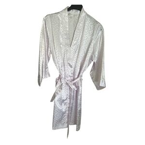 Miss Elaine Purple Wrap-Style Robe with Shawl Collar